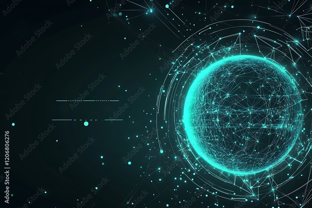Fototapeta premium Global Network Connectivity: Abstract Representation of a Digital Earth