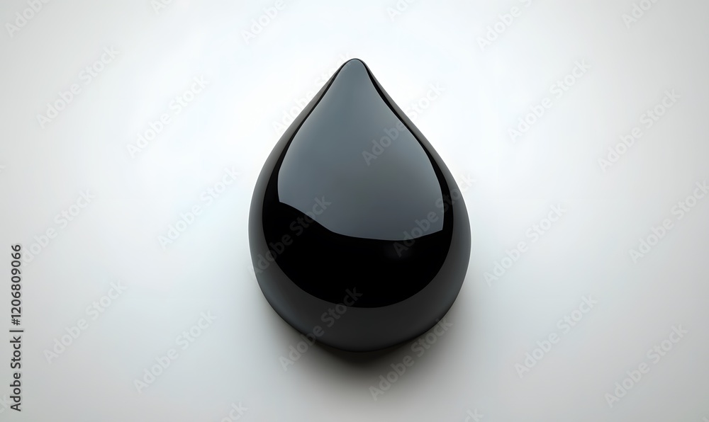 Black oil drop, studio shot, white background, energy Black oil drop, studio shot, white background, energy