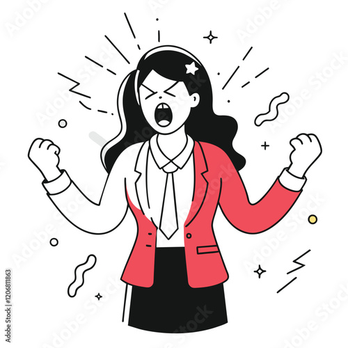  disgusted business illustration of a woman 
