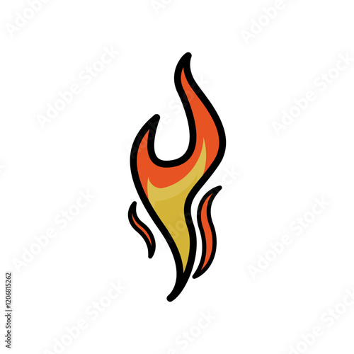 illustration of flame on white background