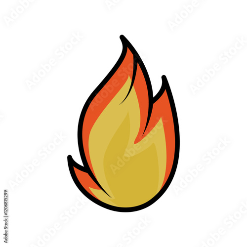 illustration of flame on white background