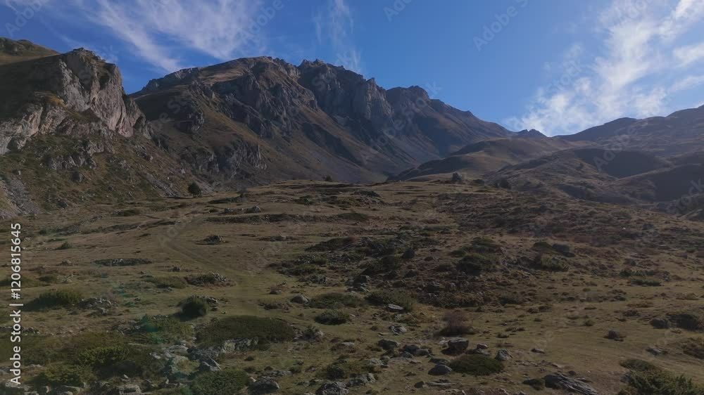 Korab Mountain Range, Albania - Wide drone shot Korab Mountain Range, Albania - Wide drone shot