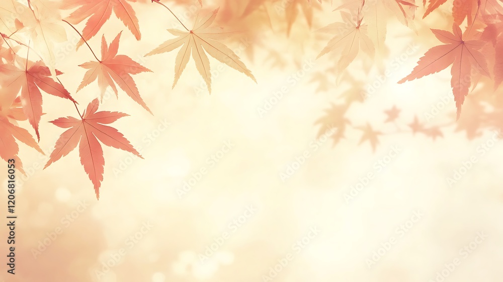 Autumn Maple Leaves Soft Light Background Autumn Maple Leaves Soft Light Background