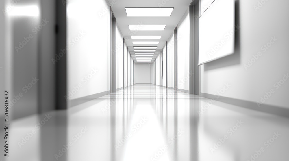 Obraz premium Endless White Corridor: A Study in Minimalist Architecture