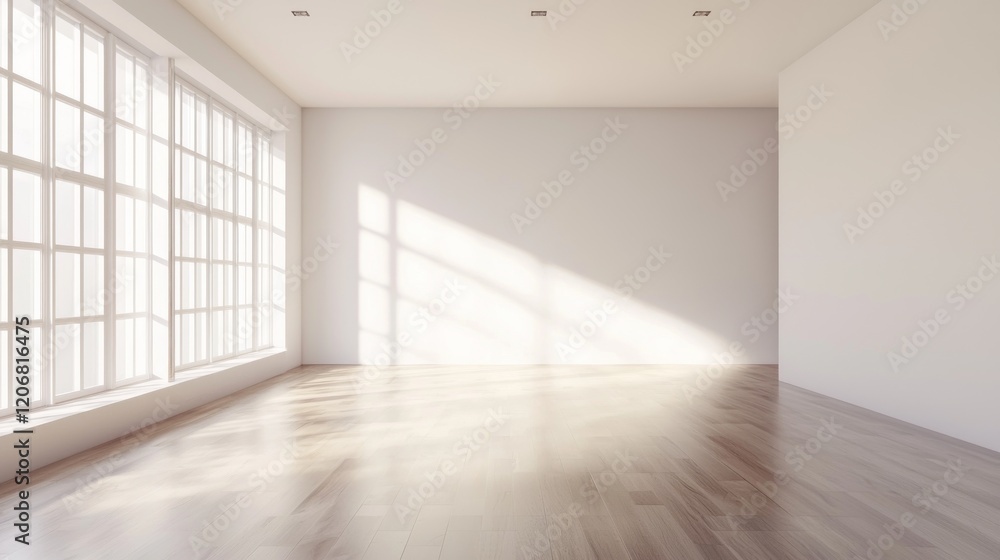 Sunlit Empty Room: Modern Minimalist Interior Design Sunlit Empty Room: Modern Minimalist Interior Design