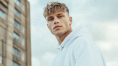 Urban Cool: Young Man in Wh...