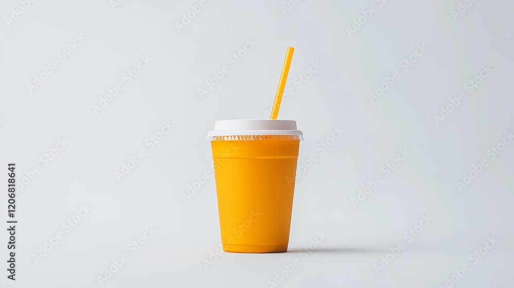 Bright and Vibrant Orange Drink Cup with Straw Isolated on a Clean Background Perfect for Refreshing Beverage Promotions and Summer Themes in Marketing Campaigns Bright and Vibrant Orange Drink Cup with Straw Isolated on a Clean Background Perfect for Refreshing Beverage Promotions and Summer Themes in Marketing Campaigns
