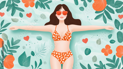 Sun-Kissed Serenity:  A wom...