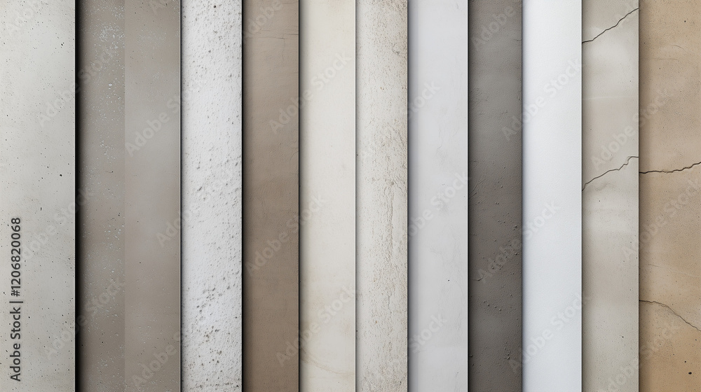 Obraz premium Neutral Tones Texture Collection: A diverse array of neutral-toned textures, featuring various shades of beige, grey, and white.