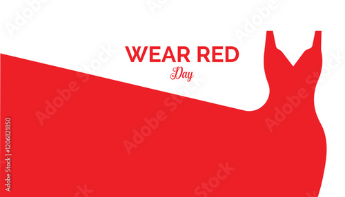 February is National Wear Red Day. Vector template Design for banner, greeting card, poster, prints, social media post ,flyer , T shirt with background. photo