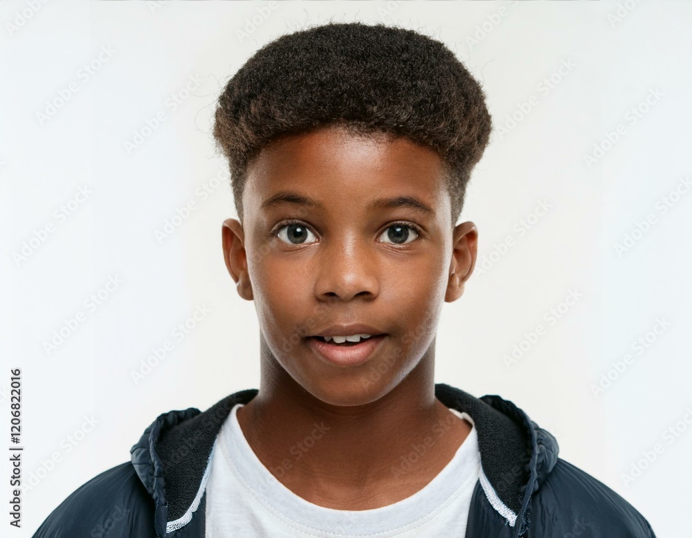 Portrait of African Teenager with Defined Defined Defined Defined Full Braids on White Background Portrait of African Teenager with Defined Defined Defined Defined Full Braids on White Background