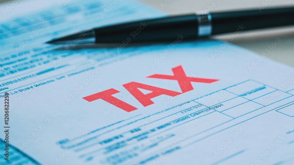 Personal income tax form with the word Personal income tax form with the word