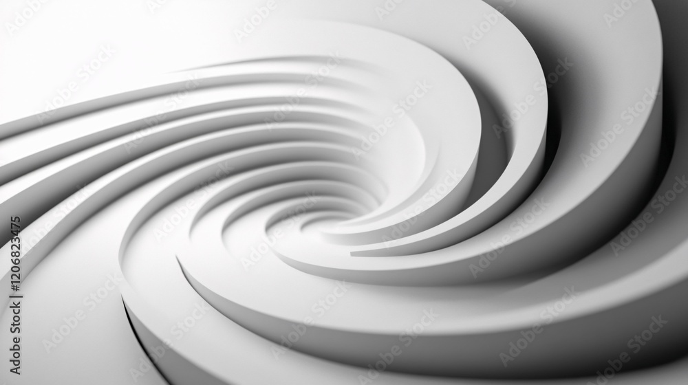 Fototapeta premium Abstract White Swirling Spiral Design Illustration