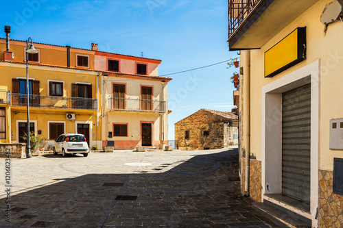 views of the village of Aliano, Matera province, Basilicata, Italy photo