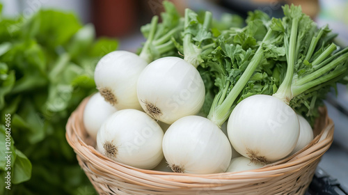 White Onions in Basket: A r...