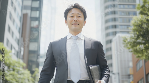Confident Businessman in Ci...