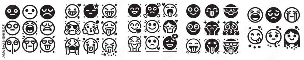 set of random emoji vector icons set of random emoji vector icons