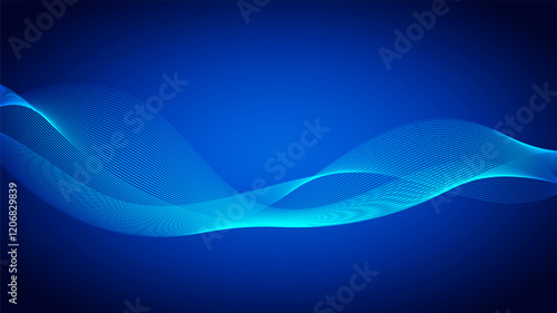 Geometric curved lines in gradient forming dynamic futuristic abstract flow patterns