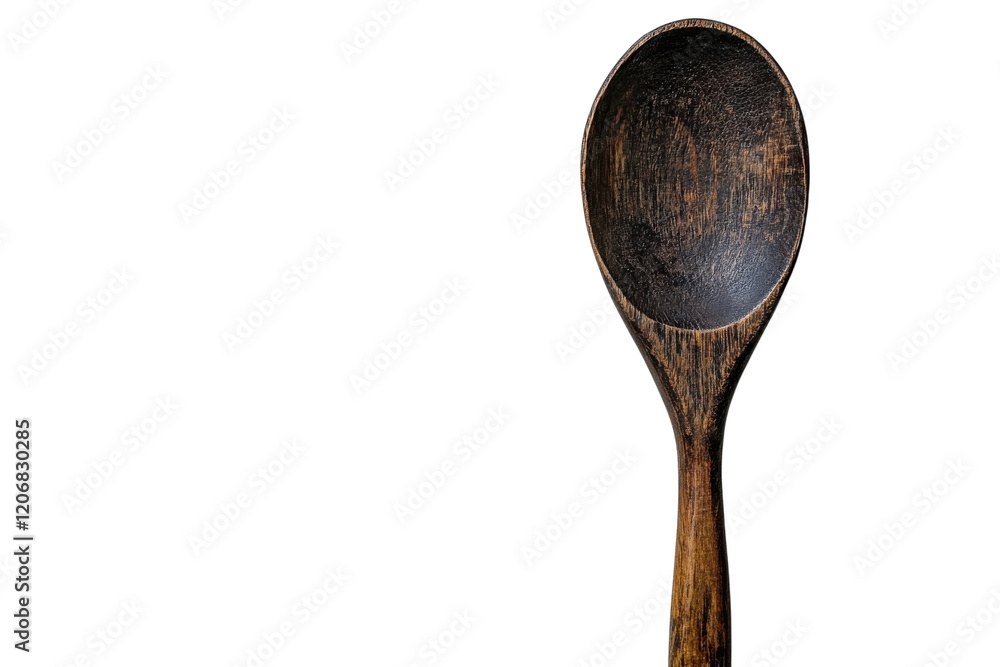 Wooden spoon displaying intricate craftsmanship and unique texture ideal for culinary activities in a rustic kitchen setting Wooden spoon displaying intricate craftsmanship and unique texture ideal for culinary activities in a rustic kitchen setting