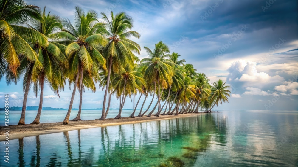 Minimalist coastal photography: Santa Catalina's tranquil shores, coconut palms framing the Pacific. Minimalist coastal photography: Santa Catalina's tranquil shores, coconut palms framing the Pacific.