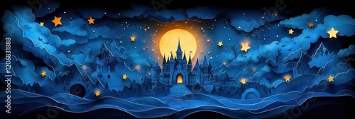 Enchanted Night: A Fairytale Castle Under a Magical Moon