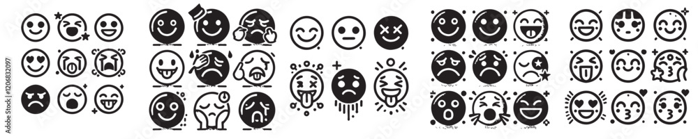 set of random emoji vector icons set of random emoji vector icons