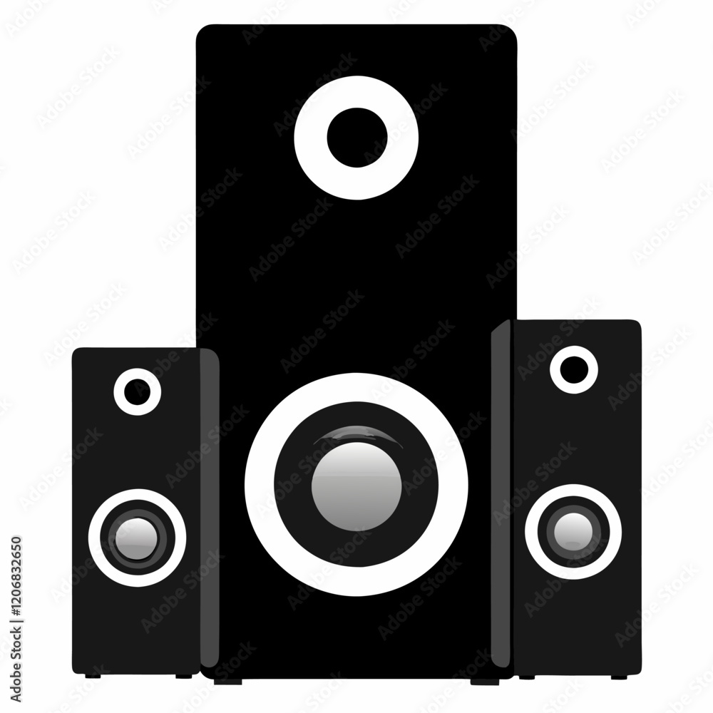 Sound speaker set icon on white background. Sound speaker set icon on white background.