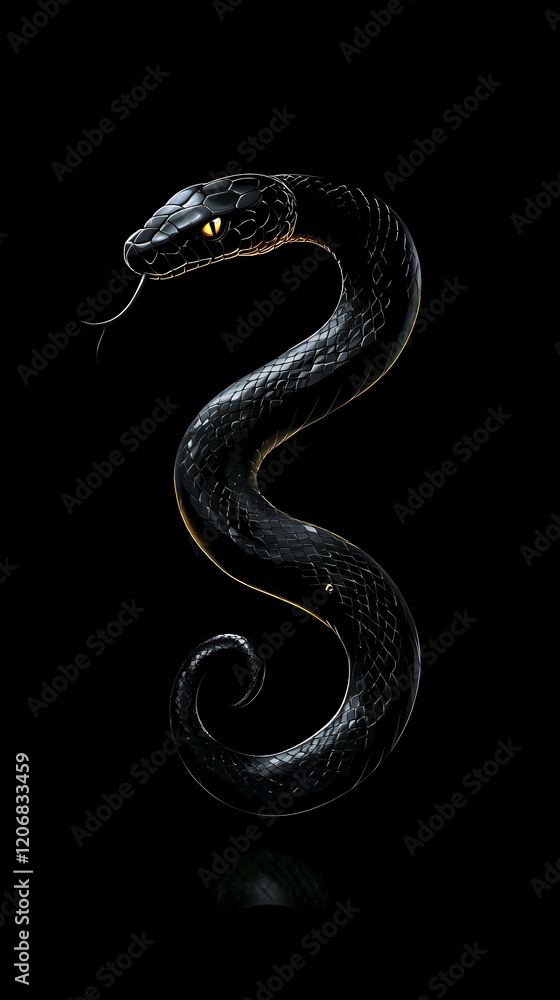 Obraz premium Intricate snake illustrations symbolizing year snake 2025 vibrant color floral pattern mystical element modern artistic style cultural decorative purpose artistic unique bold fierce wallpaper zodiac