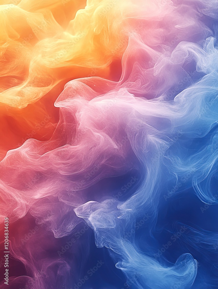 Fototapeta premium Colorful abstract smoke background creating stunning visual effect