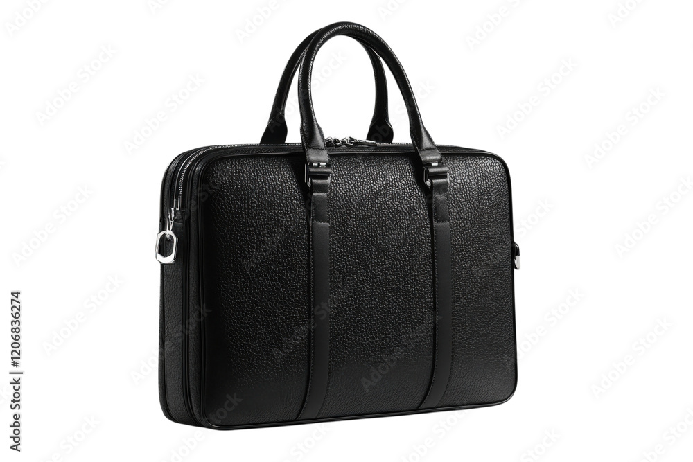 Stylish black leather bag with structured design suitable for work or travel Stylish black leather bag with structured design suitable for work or travel