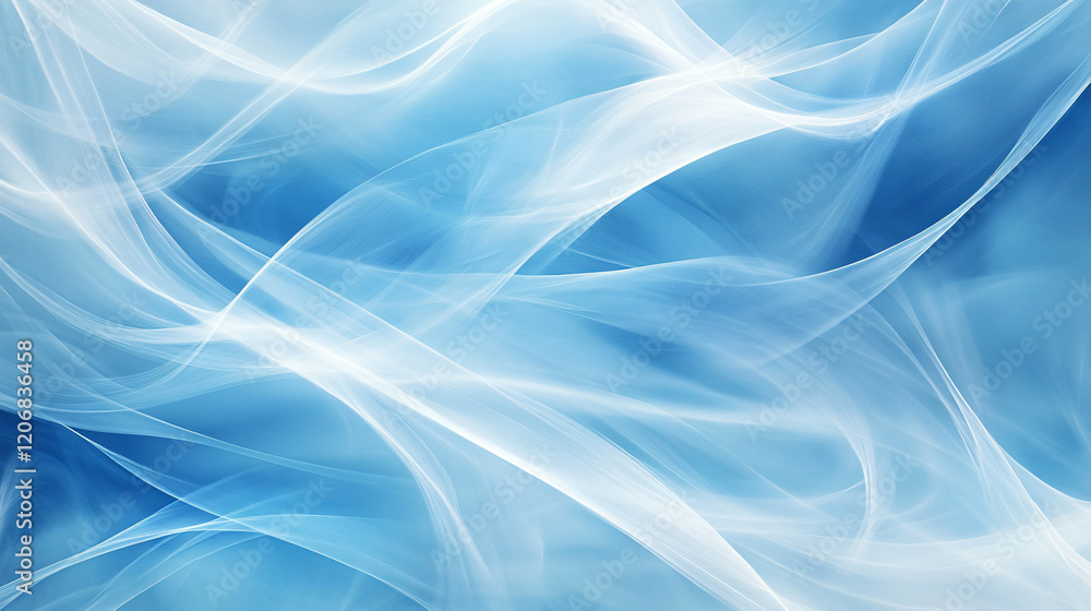 Abstract Blue and White Swirls: An ethereal abstract image featuring flowing, translucent white lines on a vibrant blue background. The image evokes a sense of movement, serenity. Abstract Blue and White Swirls: An ethereal abstract image featuring flowing, translucent white lines on a vibrant blue background. The image evokes a sense of movement, serenity.