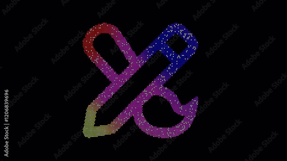 Icon pencil paintbrush is made up of LED square shapes that shimmer and flicker. There are black dead diodes. In-Out looped. Alpha BW at the end Icon pencil paintbrush is made up of LED square shapes that shimmer and flicker. There are black dead diodes. In-Out looped. Alpha BW at the end