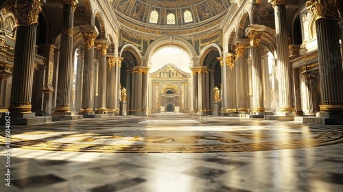 Grandiose Golden Hall  A Majestic Architectural Marvel