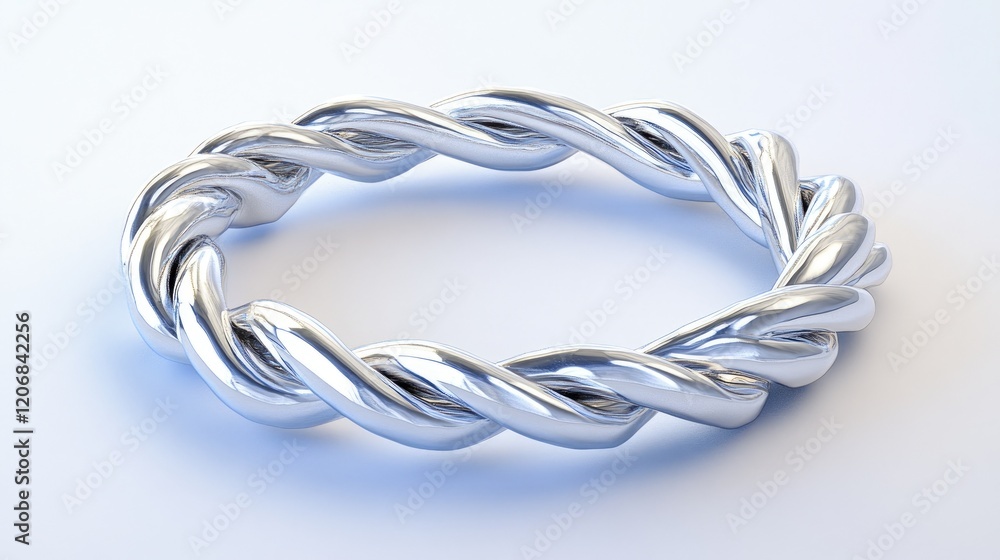 Fototapeta premium A twisted rope-style ring displayed on a clean, neutral surface.