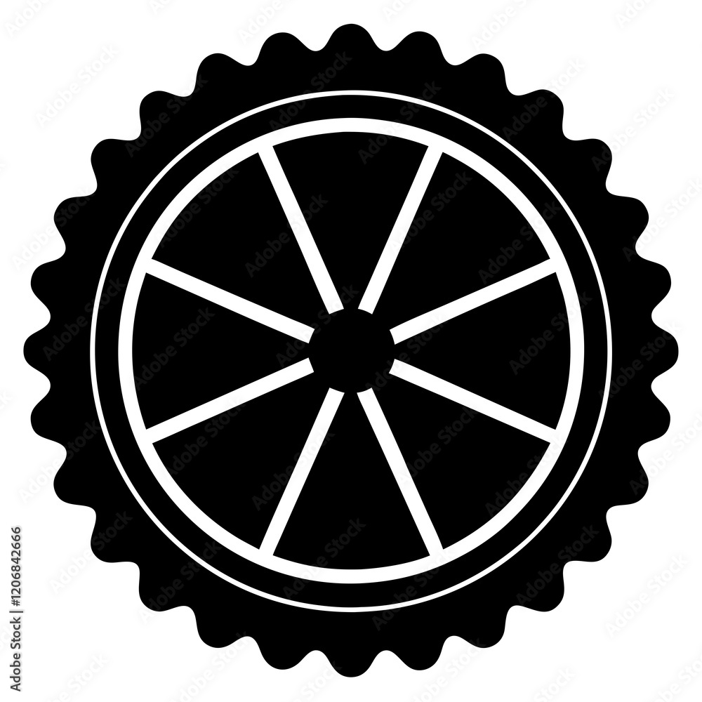 Fototapeta premium pastry wheel silhouette vector illustration 