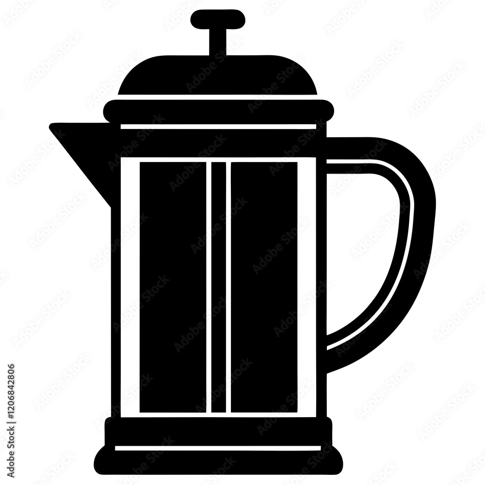 Obraz premium french press silhouette vector illustration 
