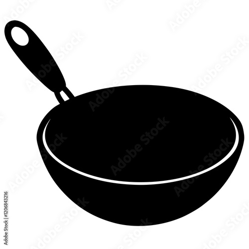 wok silhouette vector illustration 