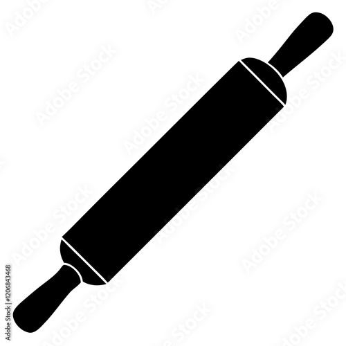 rolling pin silhouette vector illustration 