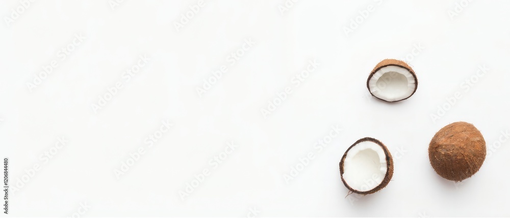 Coconut fruit set isolated on white for background Coconut fruit set isolated on white for background