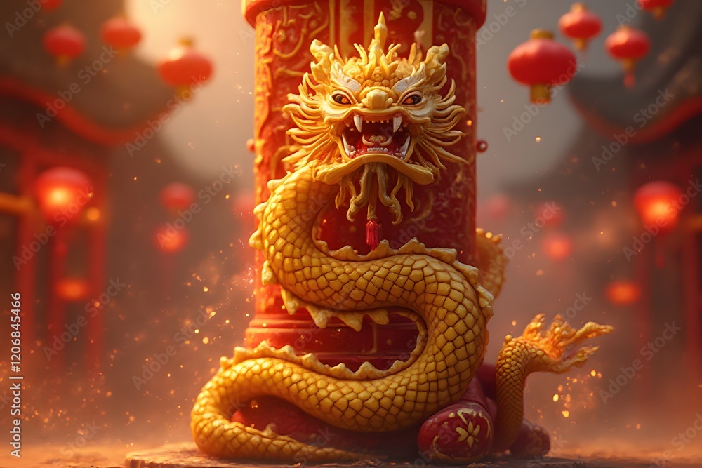 Fototapeta premium chinese dragon lantern