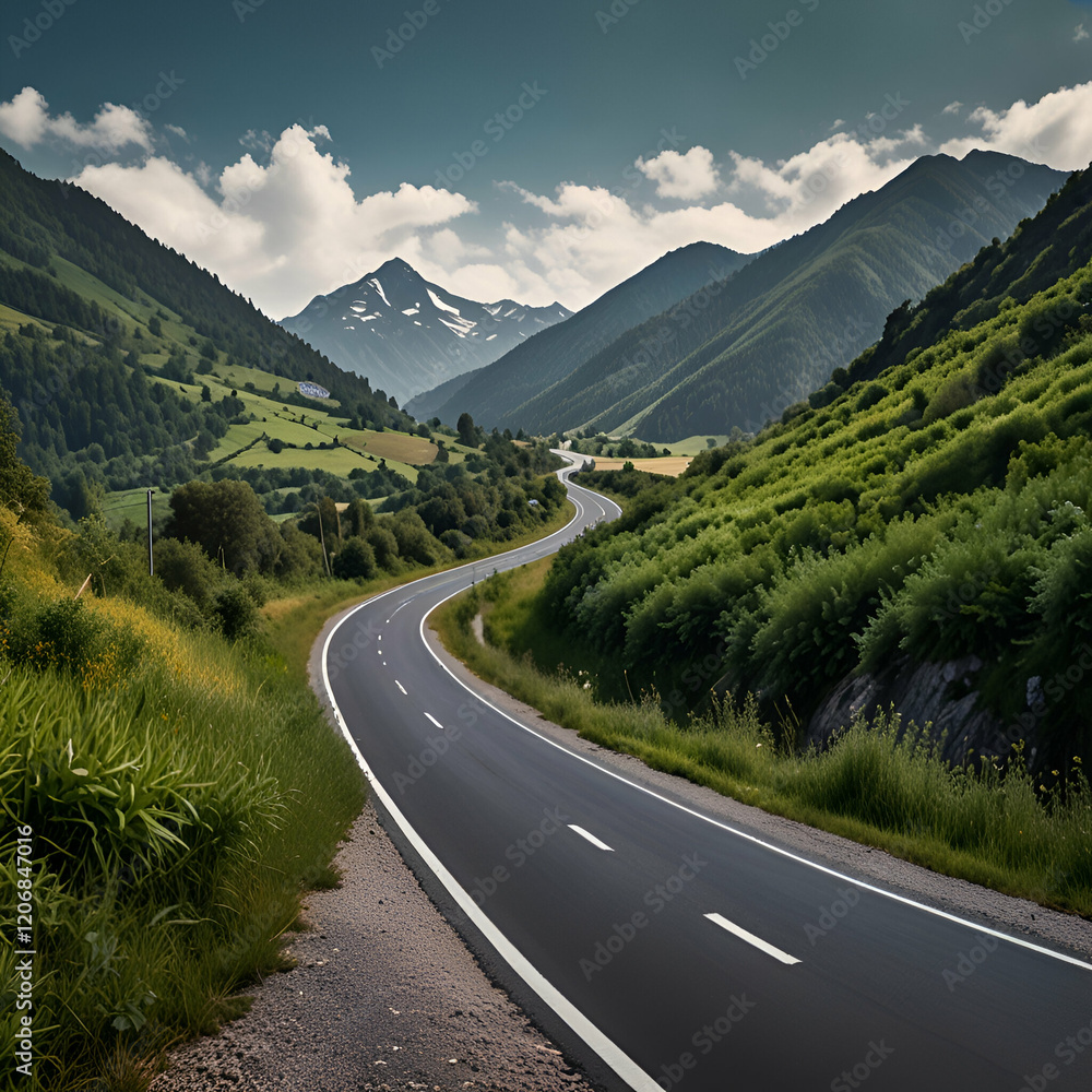 Fototapeta premium mountain road in the mountains