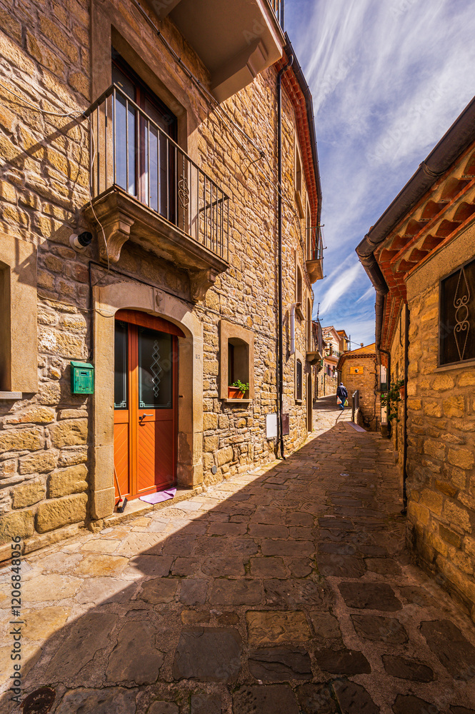 Fototapeta premium views of the village of Castelmezzano inside the Dolomiti Lucane, Potenza province Basilicata