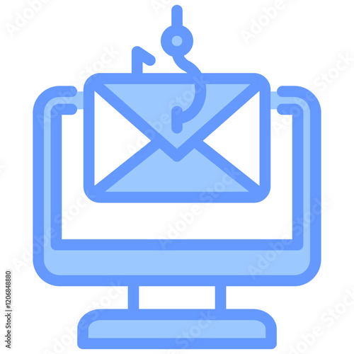 Email Phishing Blue Icon