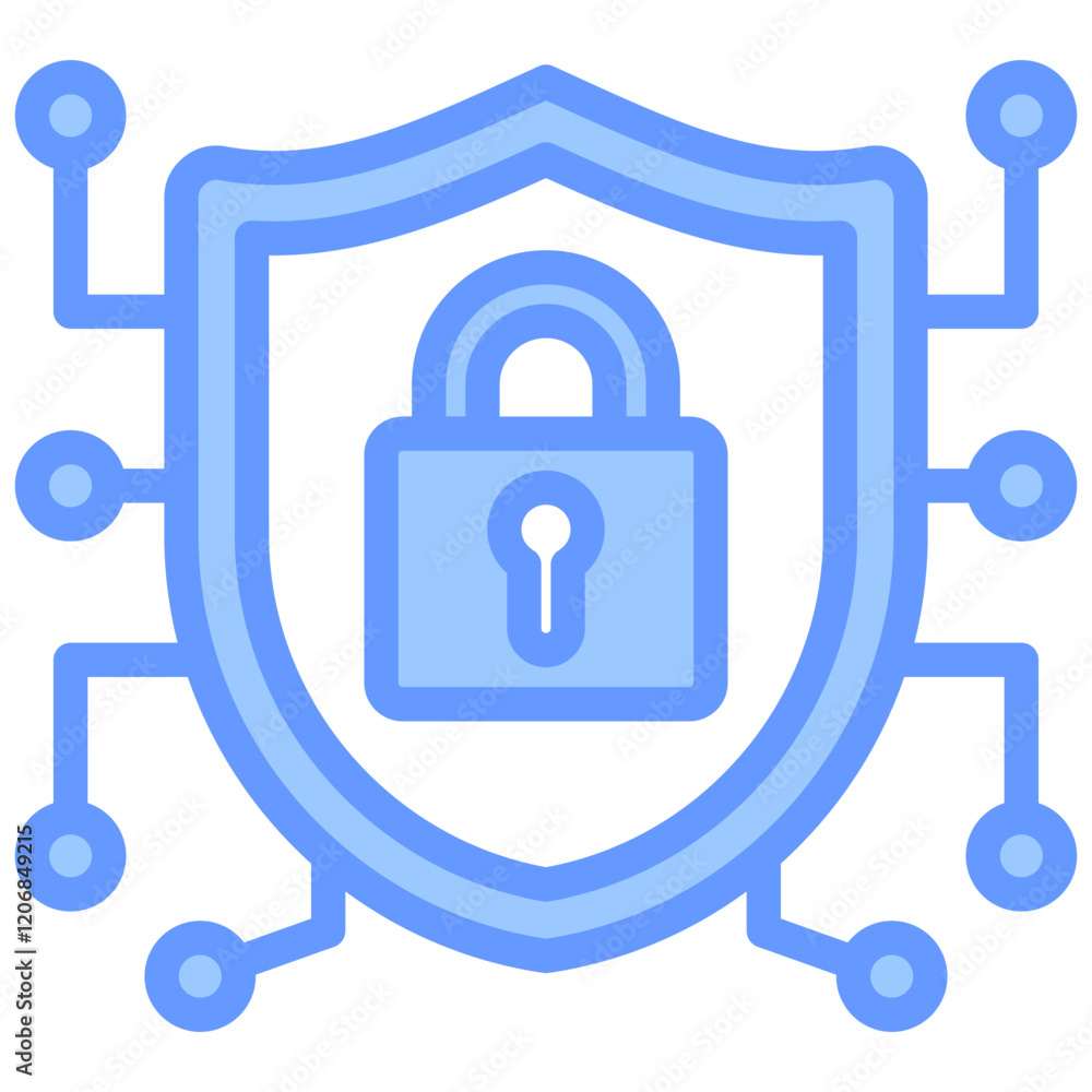 Cyber Security Blue Icon Cyber Security Blue Icon