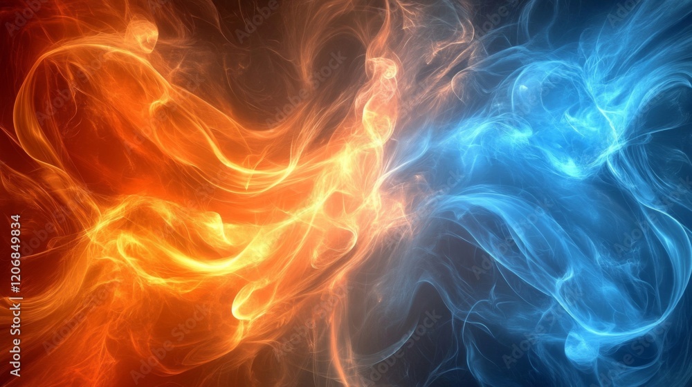 Fototapeta premium Fiery and Icy Abstract Energy Forms