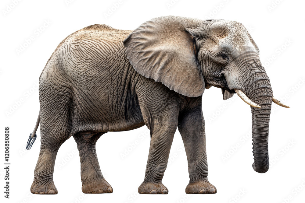 Obraz premium Majestic elephant standing in a natural pose showcasing its large ears and trunk