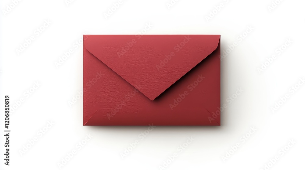 Elegant red envelope on a minimalist background, showcasing a classic design ideal for invitations, greeting cards, or special announcements in a modern setting.