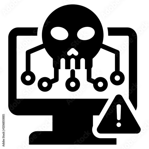 Computer Virus Infected Glyph Icon