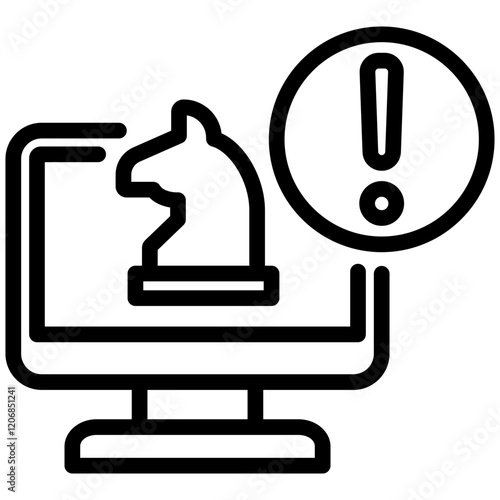 Trojan Virus Outline Icon