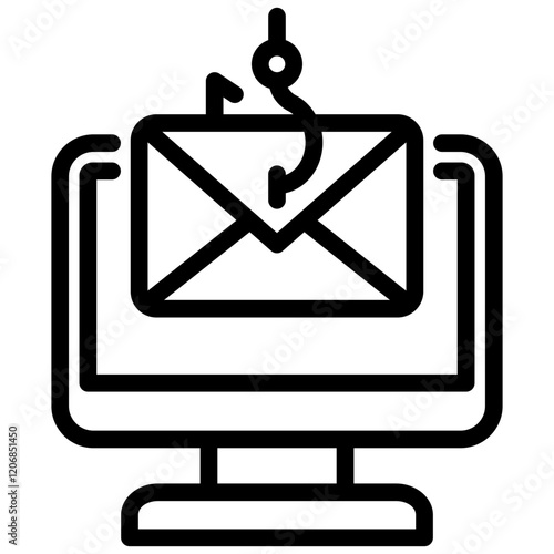 Email Phishing Outline Icon